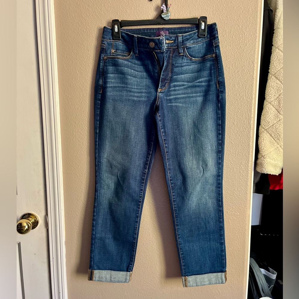 Sz 6P NYDJ “Sylvia” Relaxed Boyfriend Blue Jeans